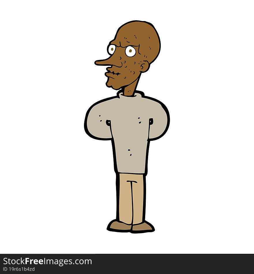 Cartoon Evil Bald Man