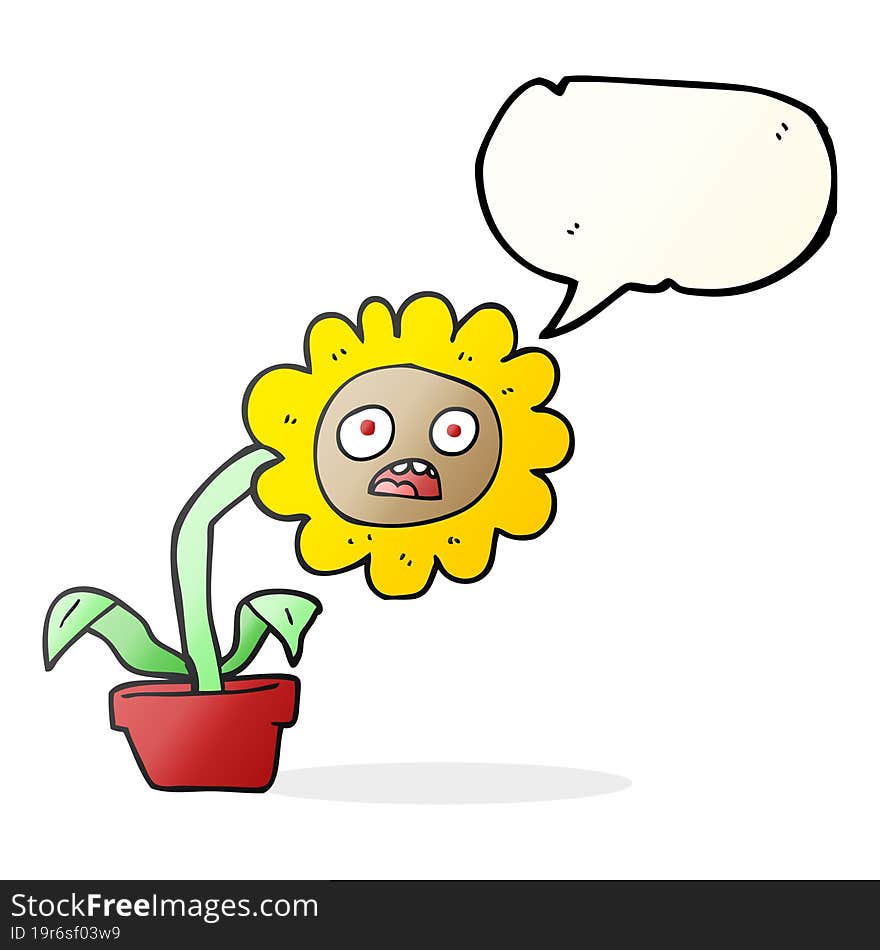 Speech Bubble Cartoon Sad Flower