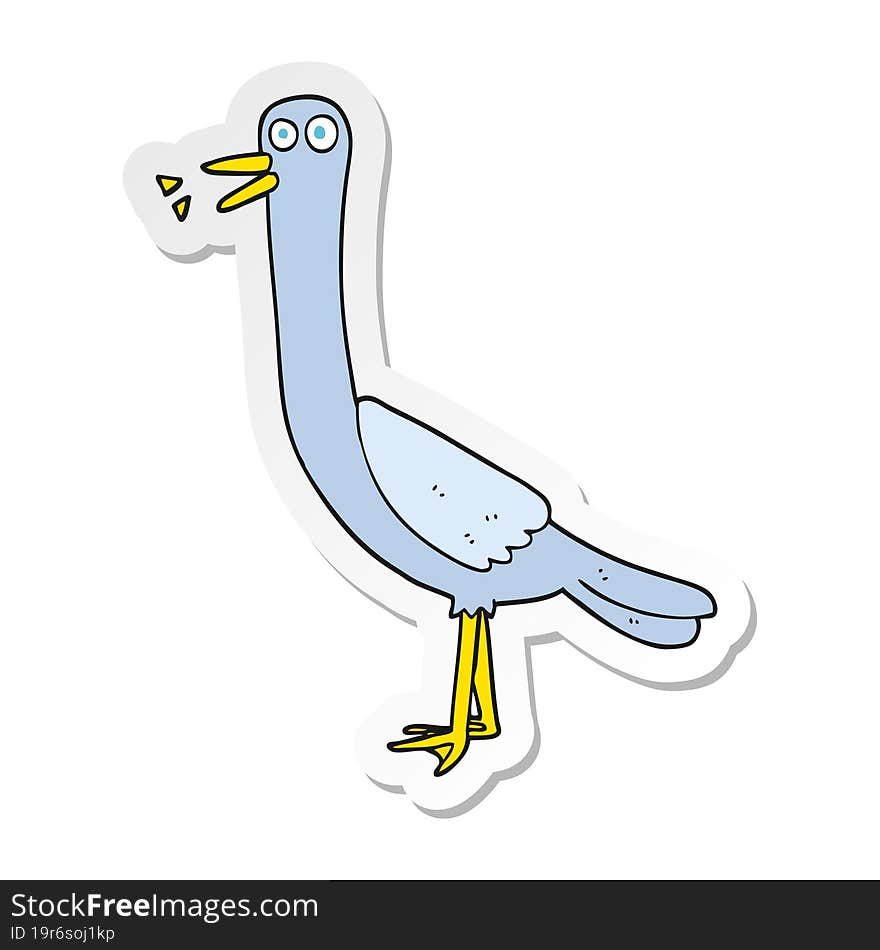 sticker of a cartoon bird