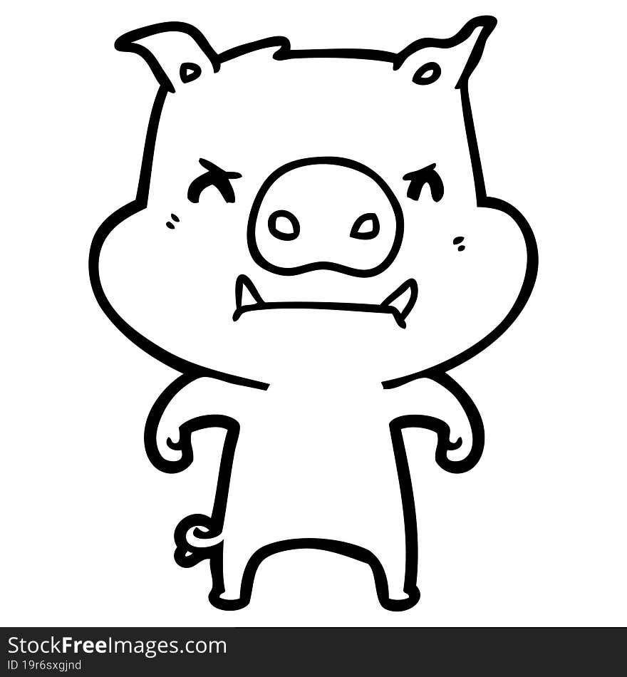 angry cartoon pig. angry cartoon pig