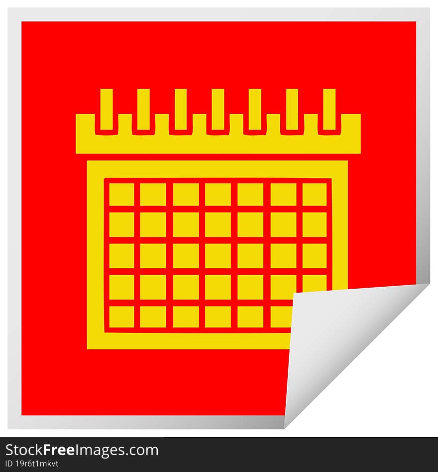 Square Peeling Sticker Cartoon Work Calendar