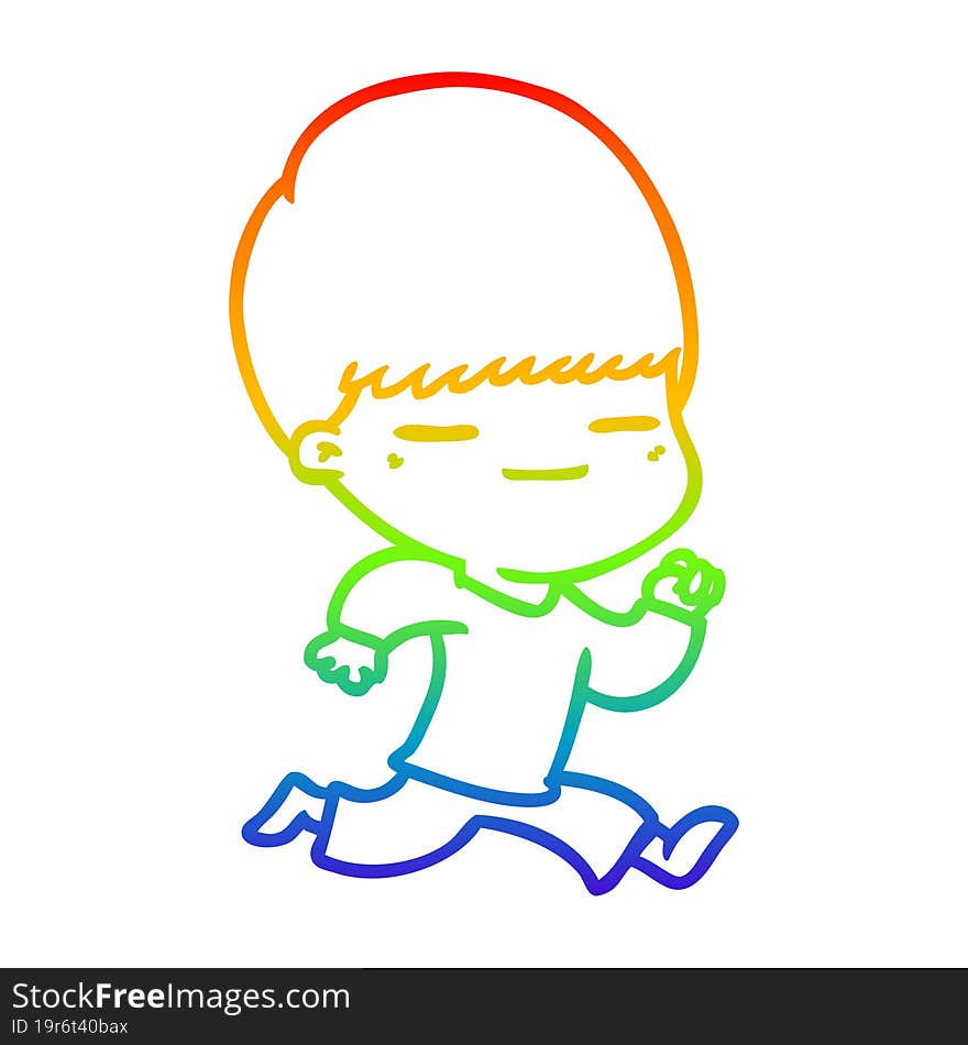 rainbow gradient line drawing cartoon smug boy