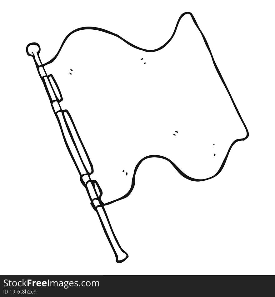 black and white cartoon white flag