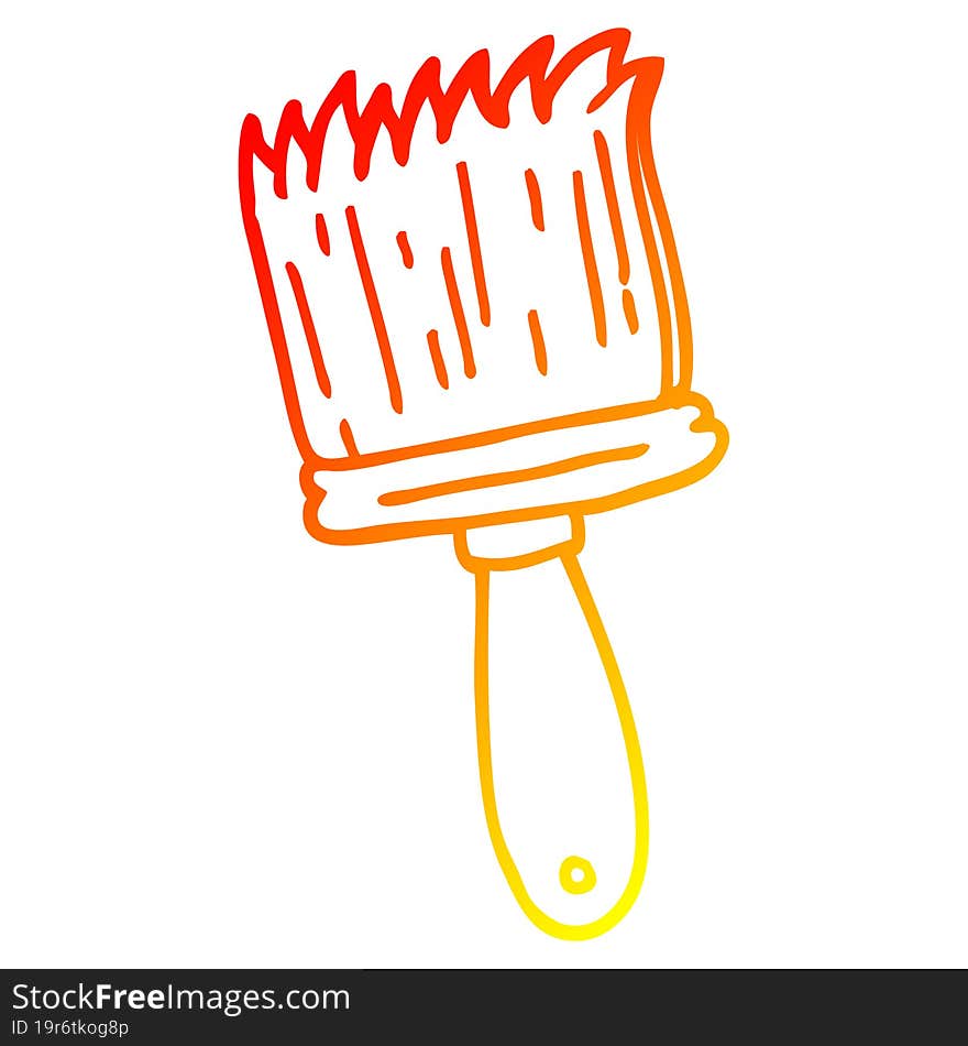 warm gradient line drawing cartoon paint brush