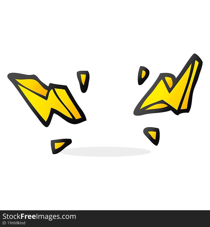 cartoon decorative doodle lightning bolts