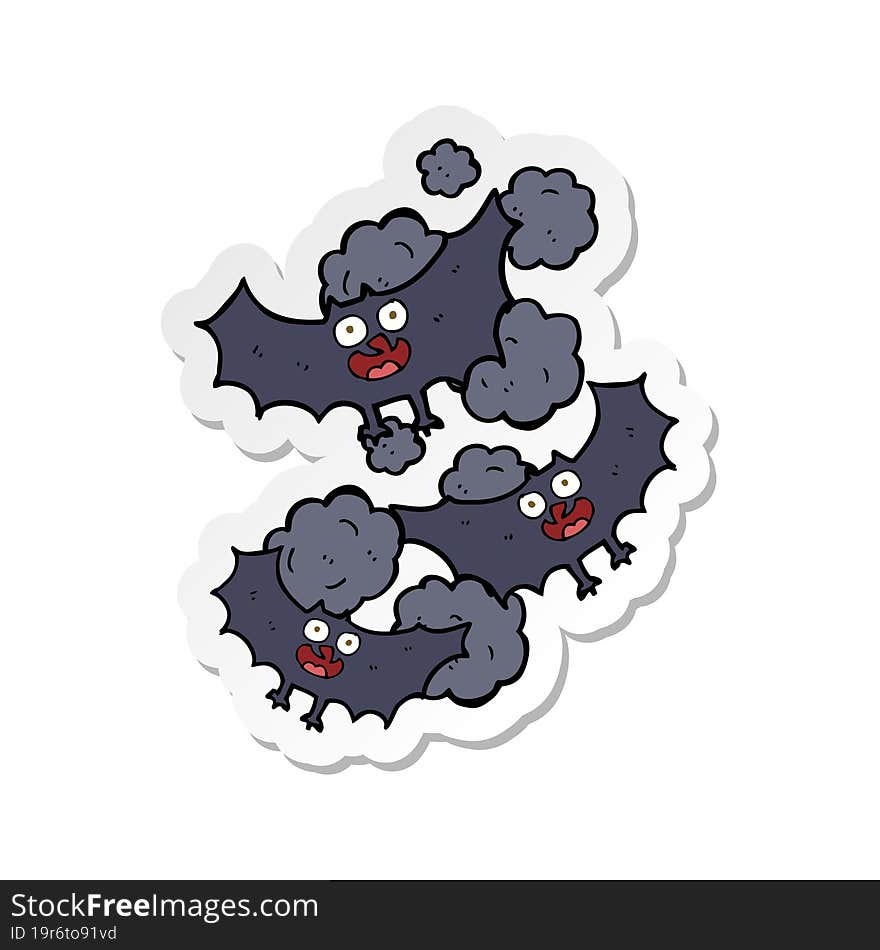 Sticker Of A Cartoon Bats