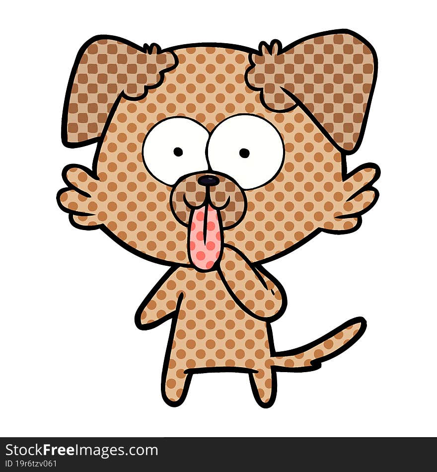 cartoon dog with tongue sticking out. cartoon dog with tongue sticking out