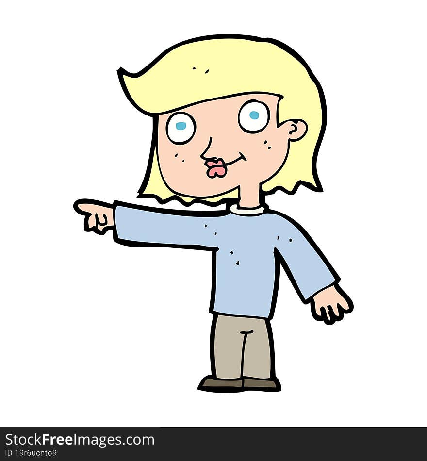 cartoon pointing person