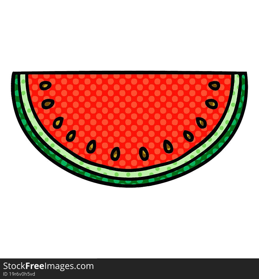 quirky comic book style cartoon watermelon