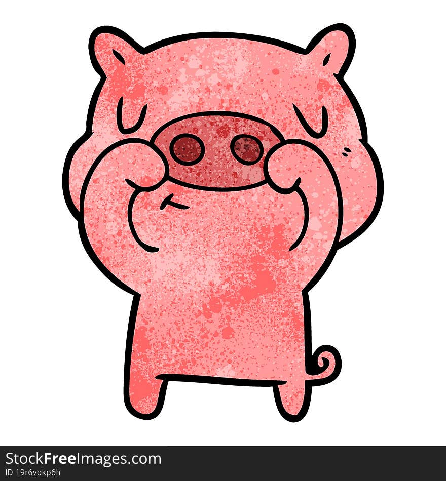 cartoon content pig. cartoon content pig