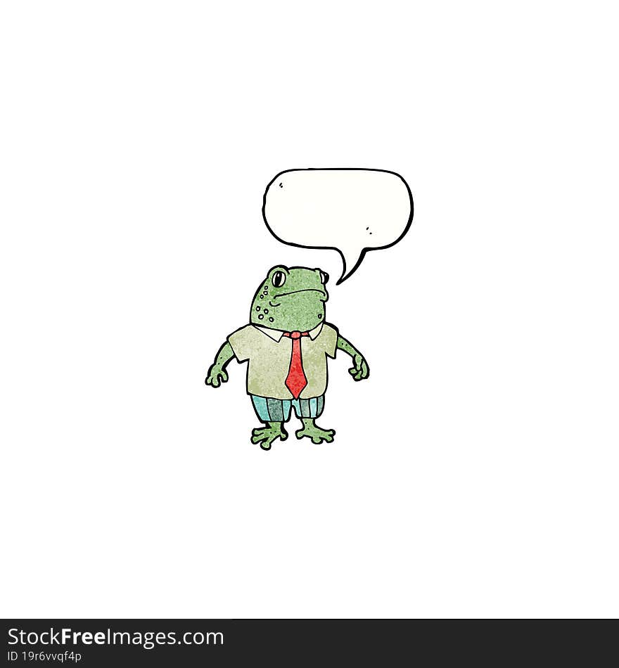 Cartoon Toad With Speech Bubble And Suit