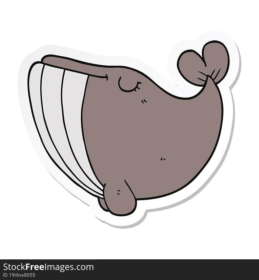 sticker of a cartoon whale