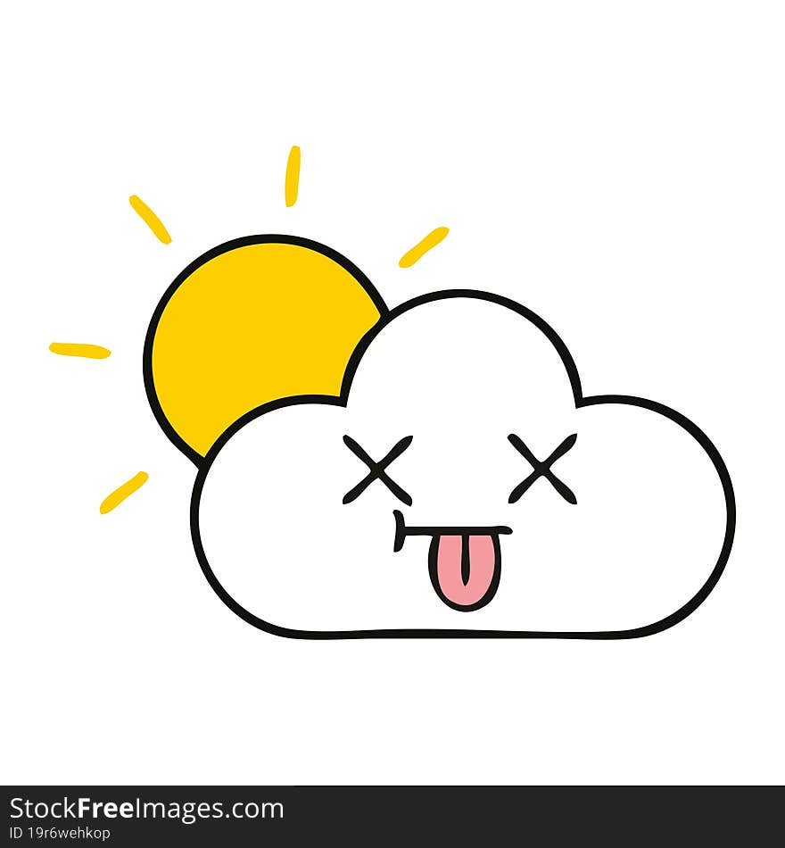 cute cartoon sunshine and cloud