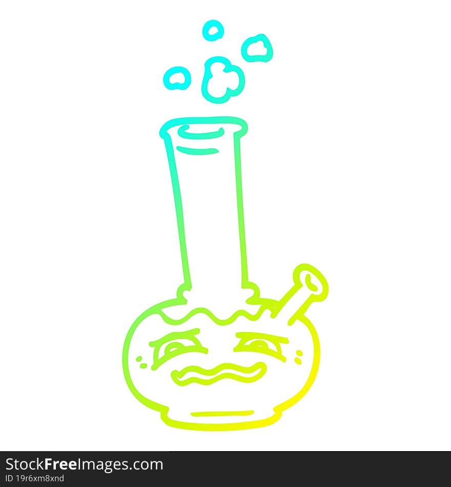 cold gradient line drawing cartoon bong