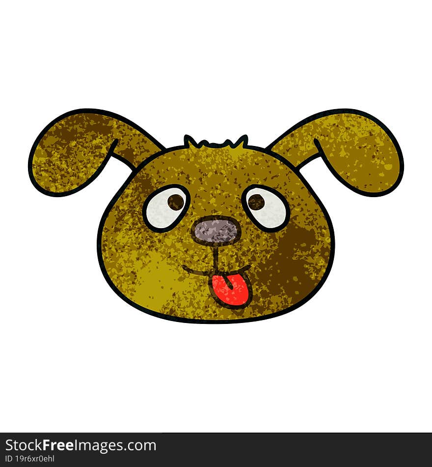 quirky hand drawn cartoon dog face