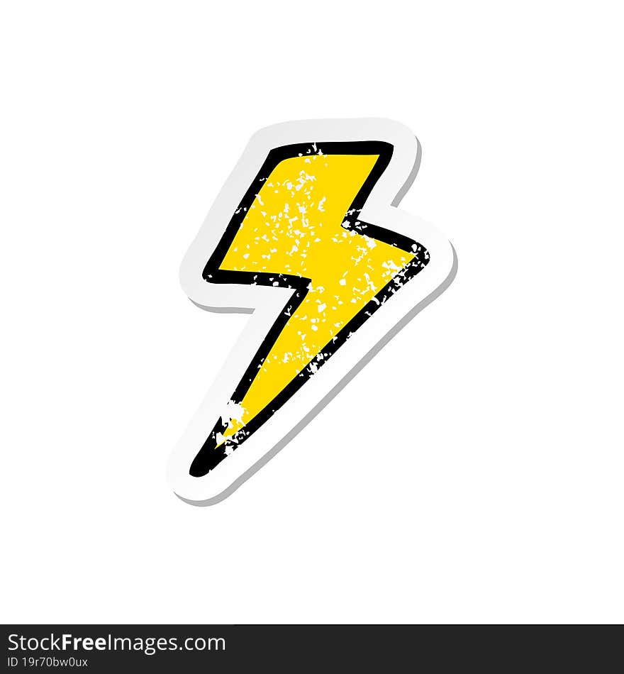 Distressed Sticker Of A Cartoon Lightning Bolt