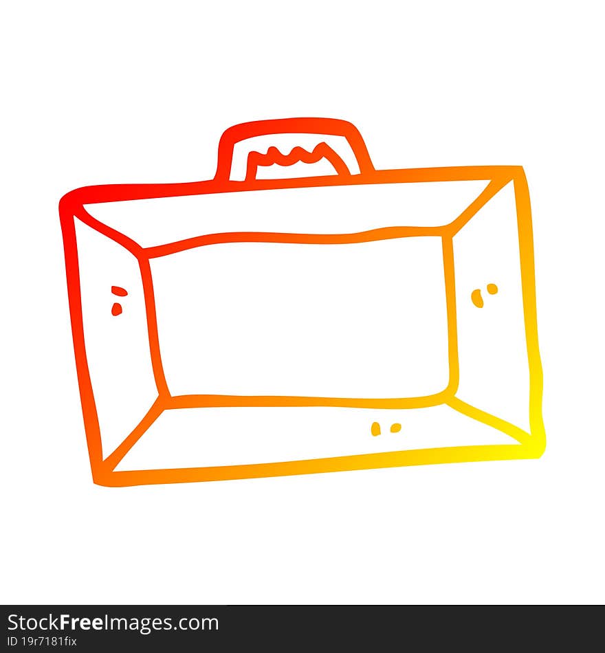 warm gradient line drawing cartoon briefcase