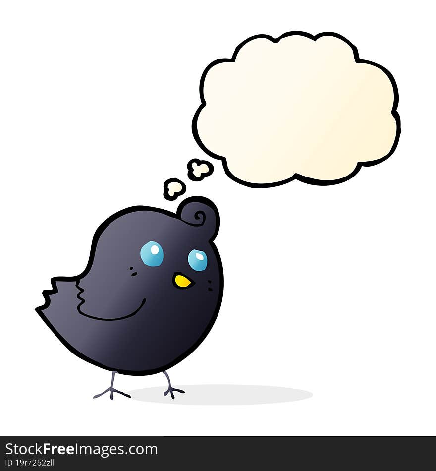 Cartoon Bird With Thought Bubble