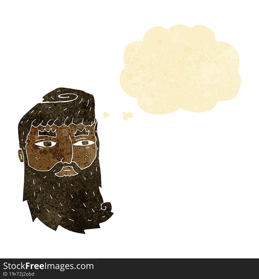 Cartoon Bearded Man With Thought Bubble