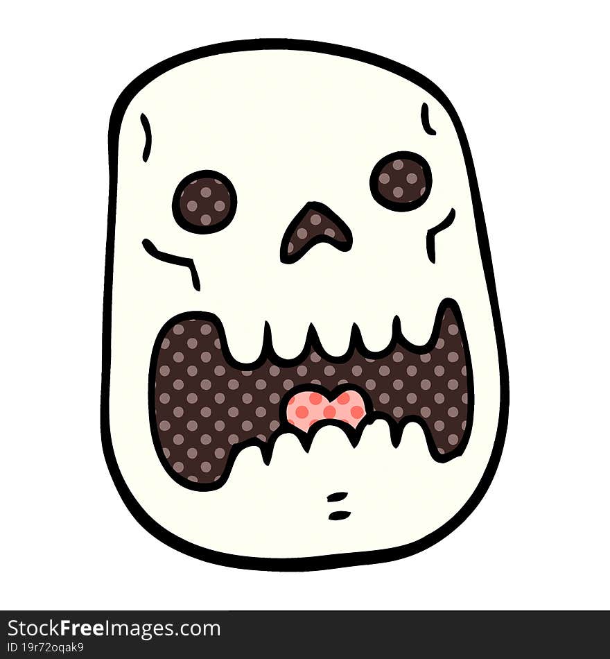 cartoon doodle halloween skull