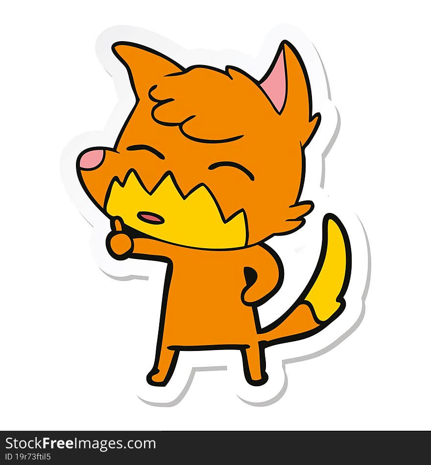 sticker of a cartoon fox