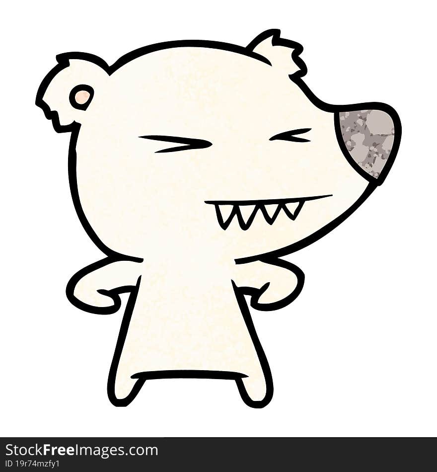 angry polar bear cartoon. angry polar bear cartoon