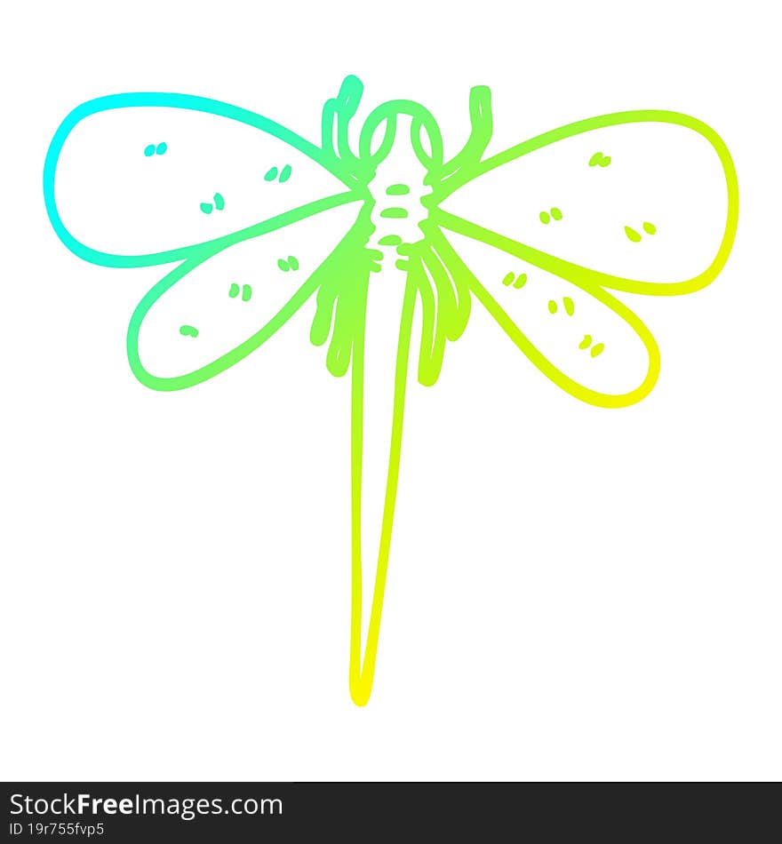 cold gradient line drawing of a cartoon huge insect