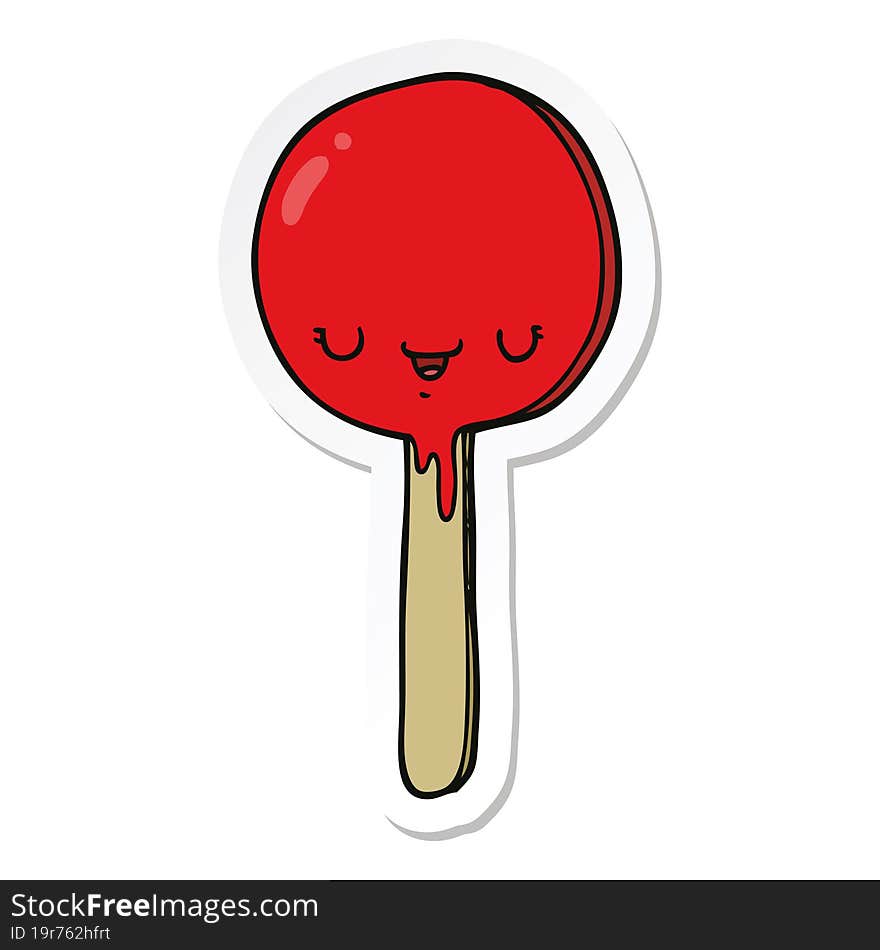 sticker of a cartoon candy lollipop