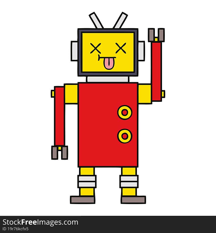 cute cartoon of a robot. cute cartoon of a robot