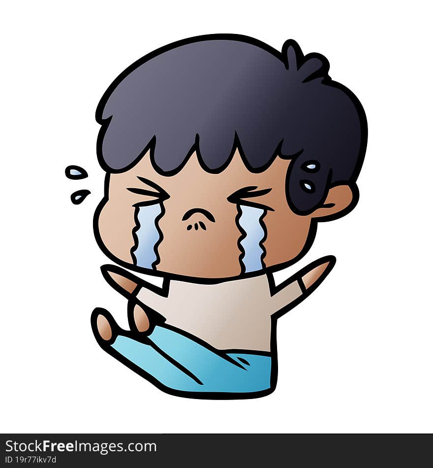 cartoon boy crying. cartoon boy crying