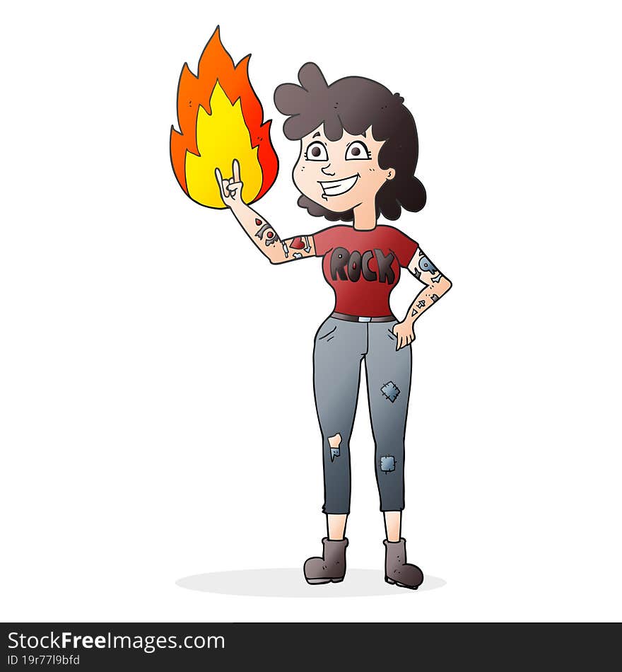 cartoon rock girl