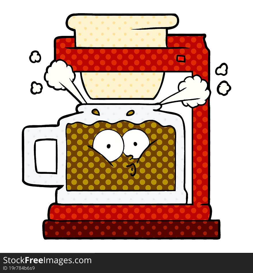 steaming hot coffee pot. steaming hot coffee pot