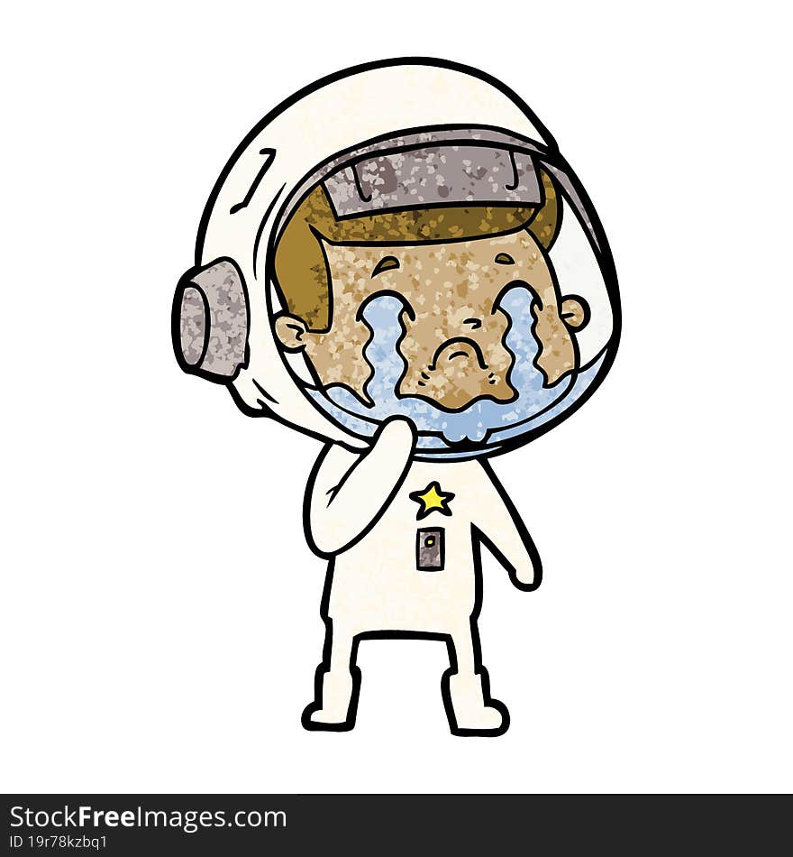 cartoon crying astronaut. cartoon crying astronaut