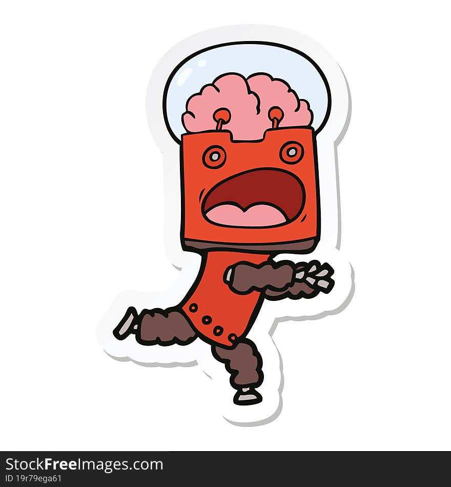 sticker of a cartoon robot