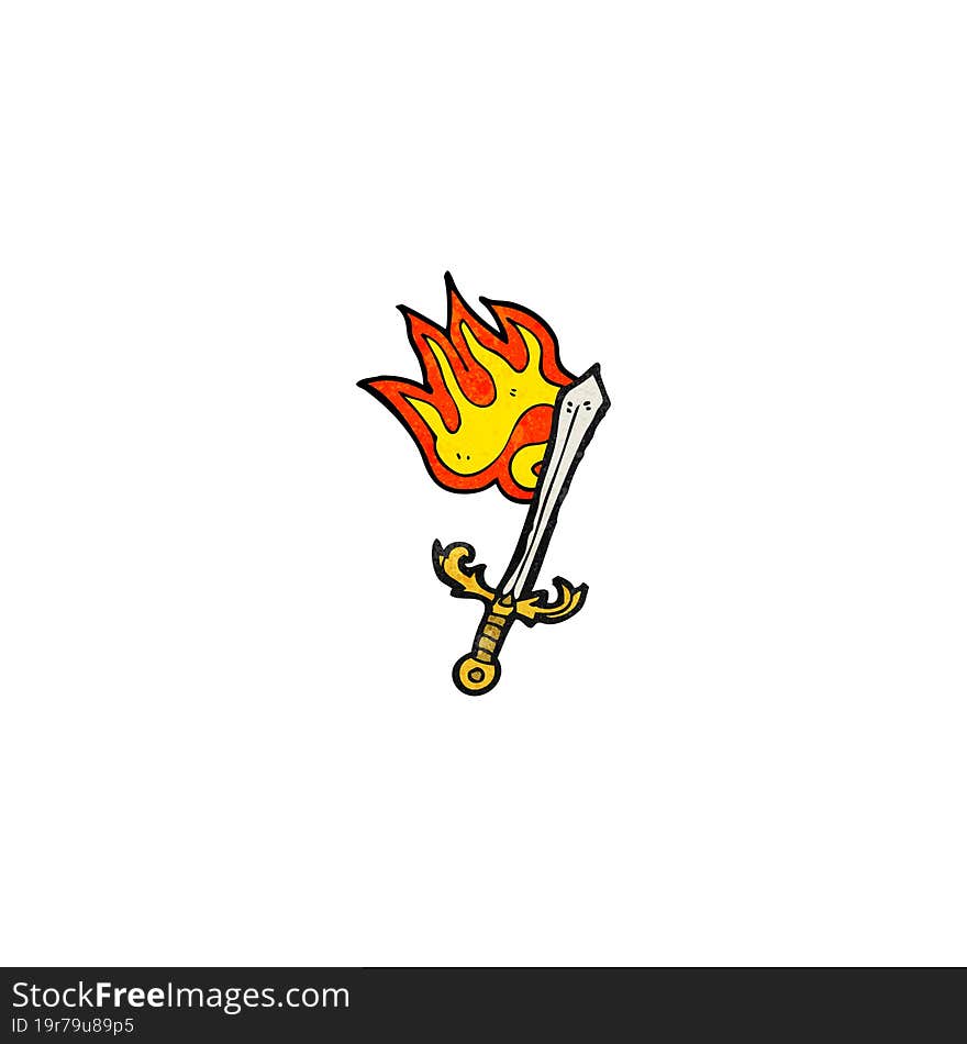 burning sword cartoon