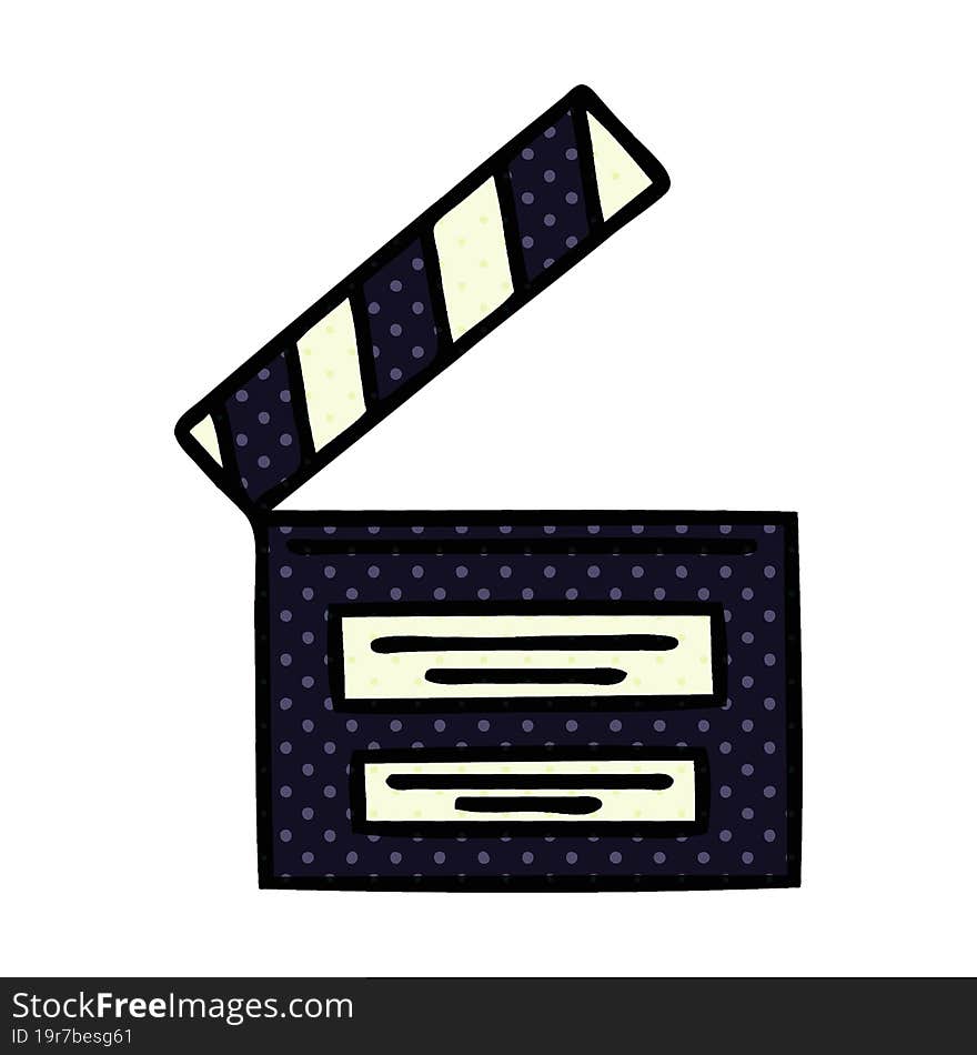 comic book style cartoon film clapper board