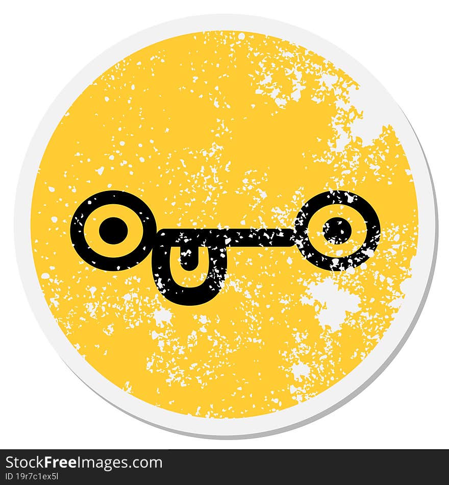 confused staring face circular sticker