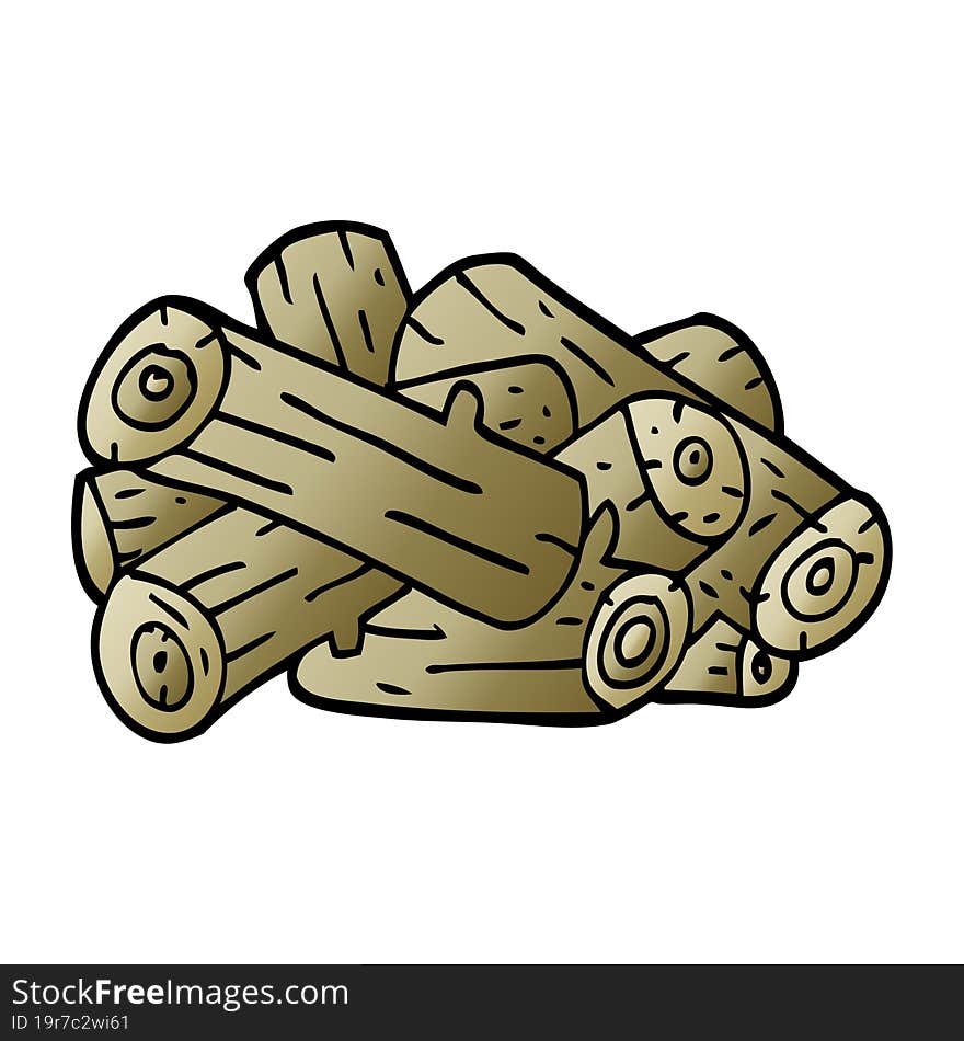 cartoon doodle pile of logs