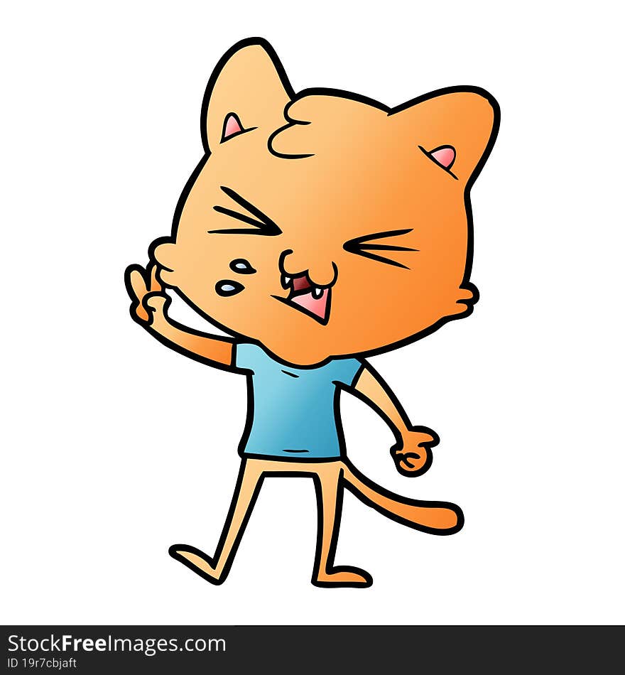 cartoon cat hissing. cartoon cat hissing