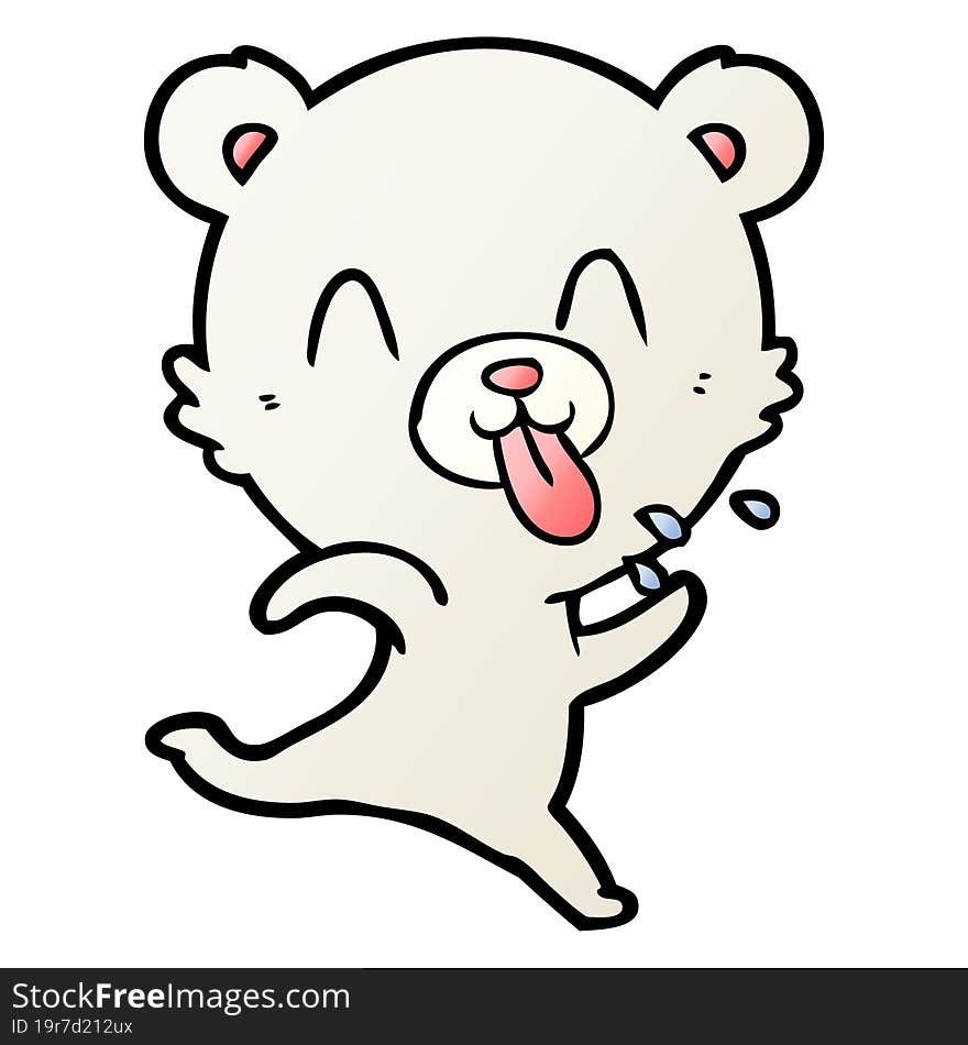 rude cartoon polar bear sticking out tongue. rude cartoon polar bear sticking out tongue