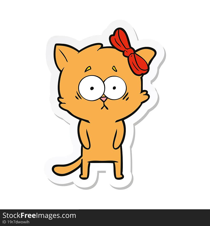 Sticker Of A Cartoon Cat