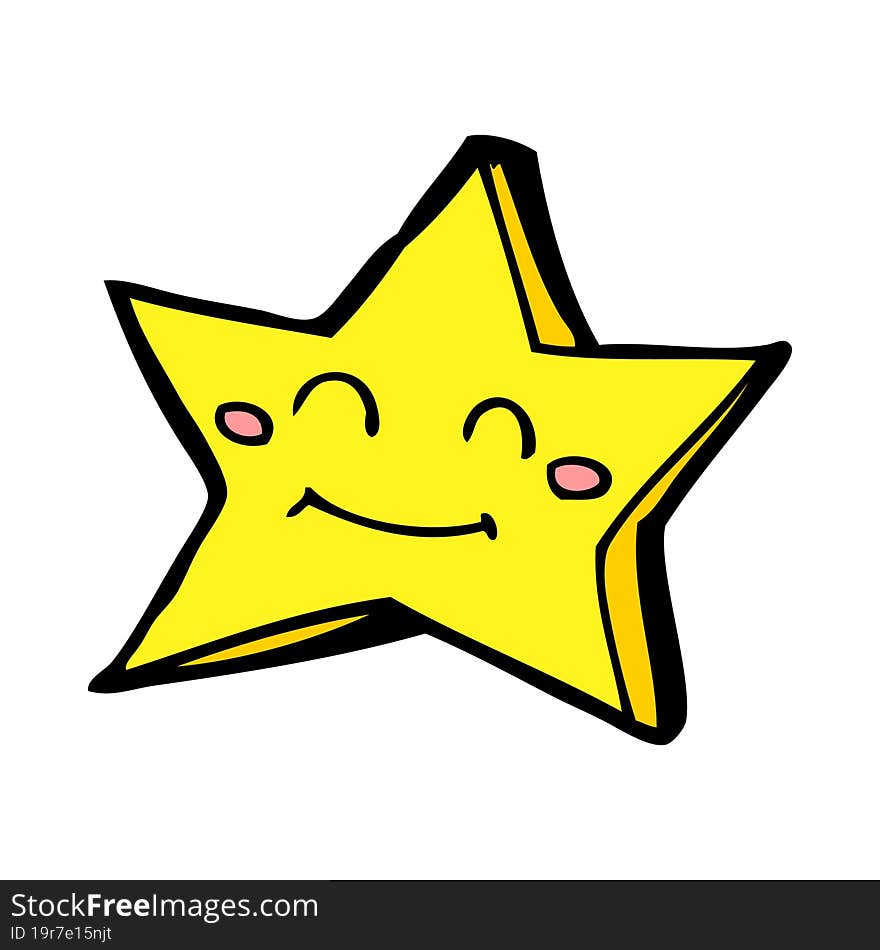 cartoon happy star character