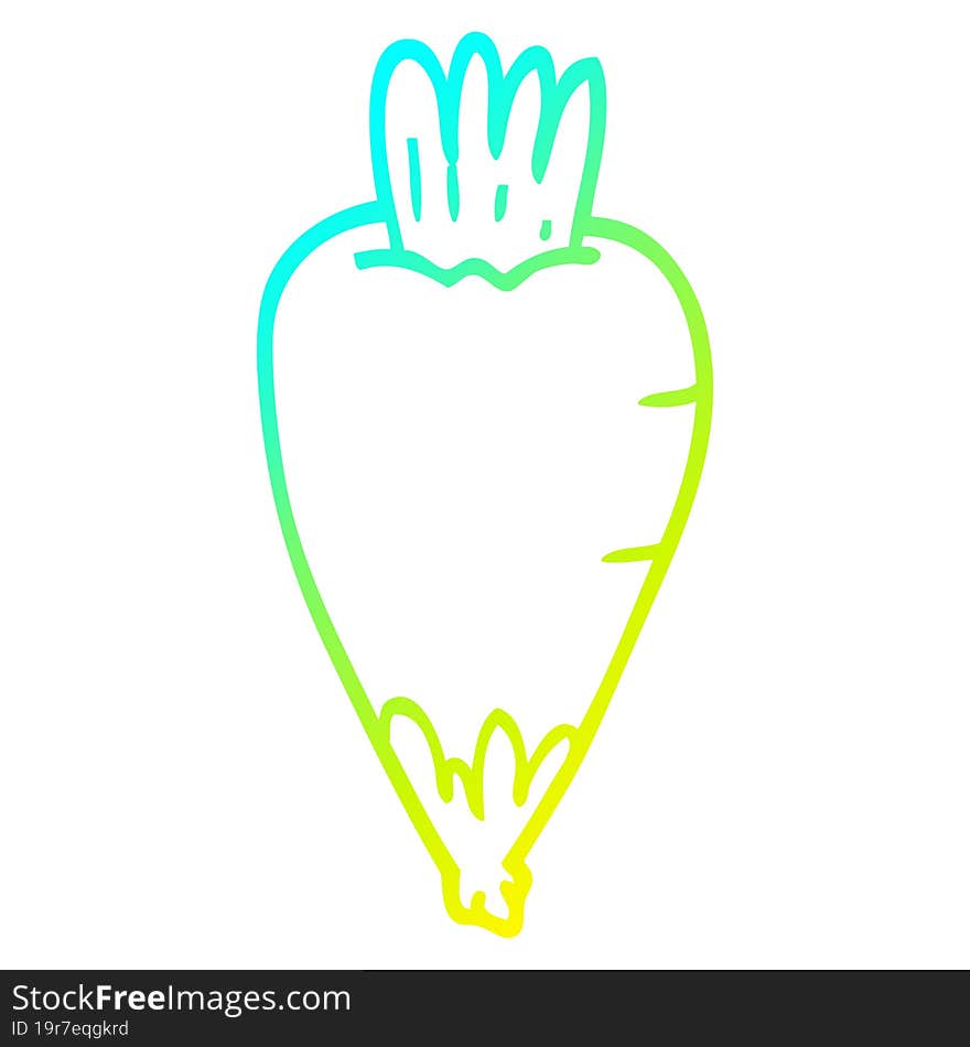 cold gradient line drawing cartoon root vegetable