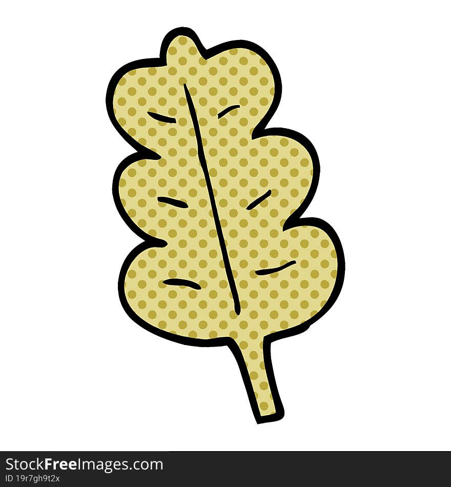 Cartoon Doodle Oak Leaf