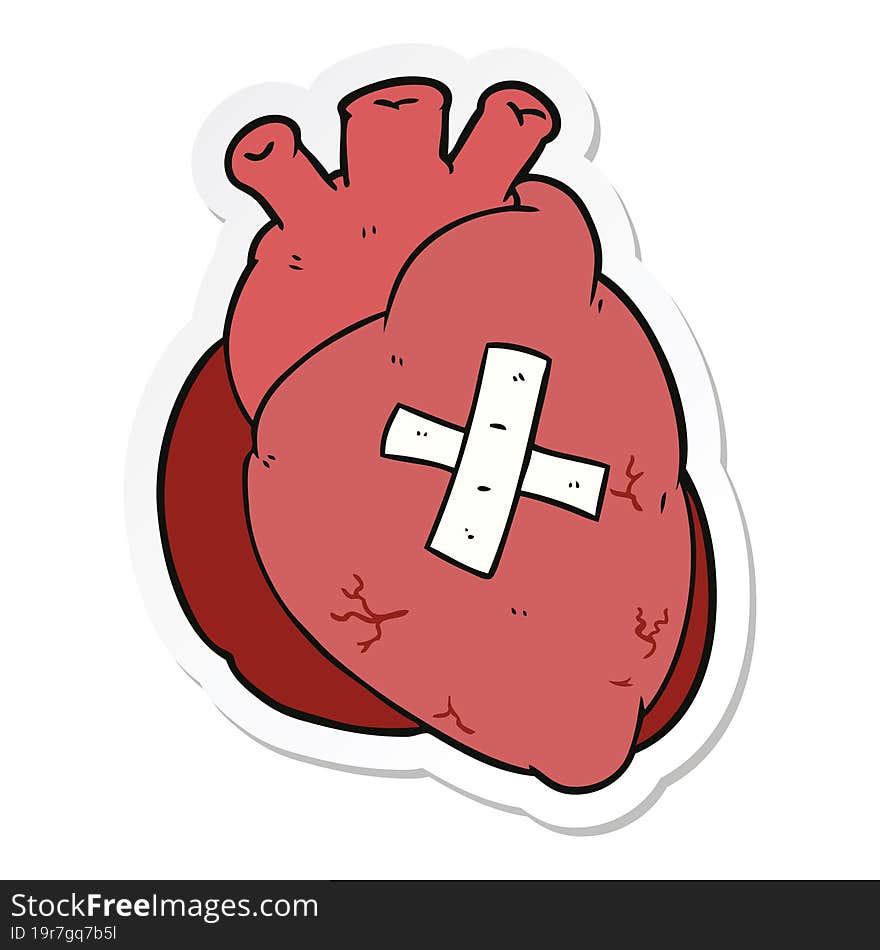 Sticker Of A Cartoon Heart