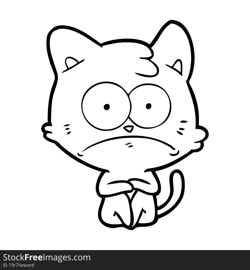 cartoon nervous cat. cartoon nervous cat