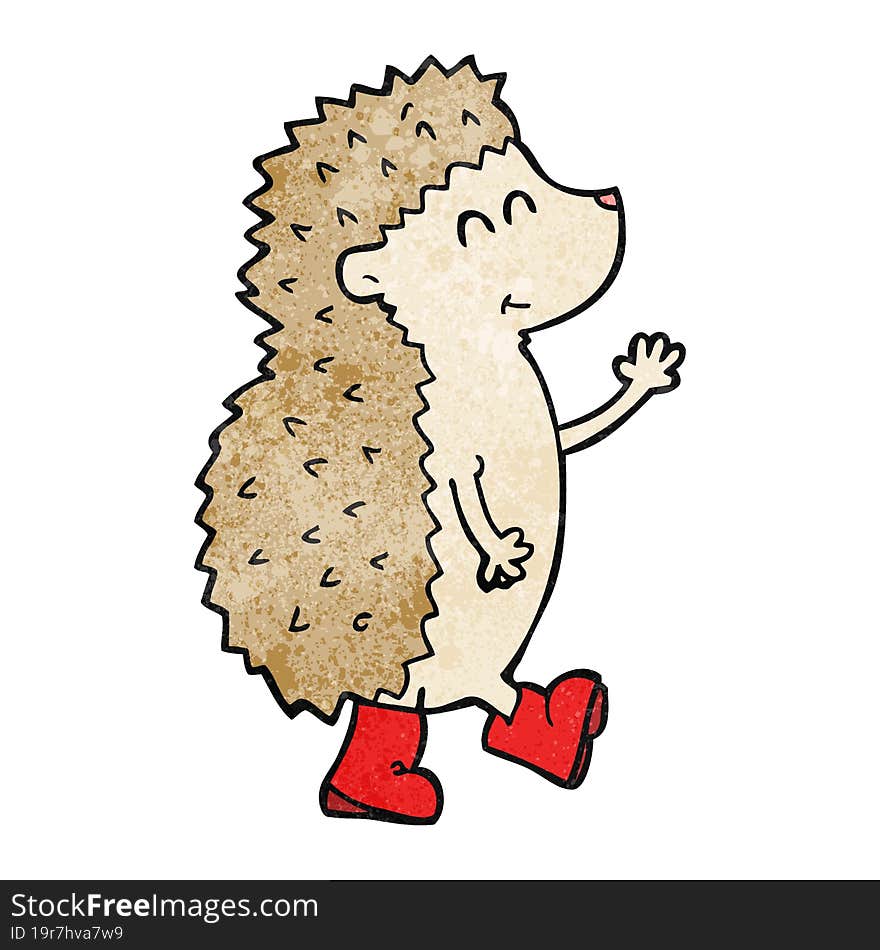 Cute Textured Cartoon Hedgehog