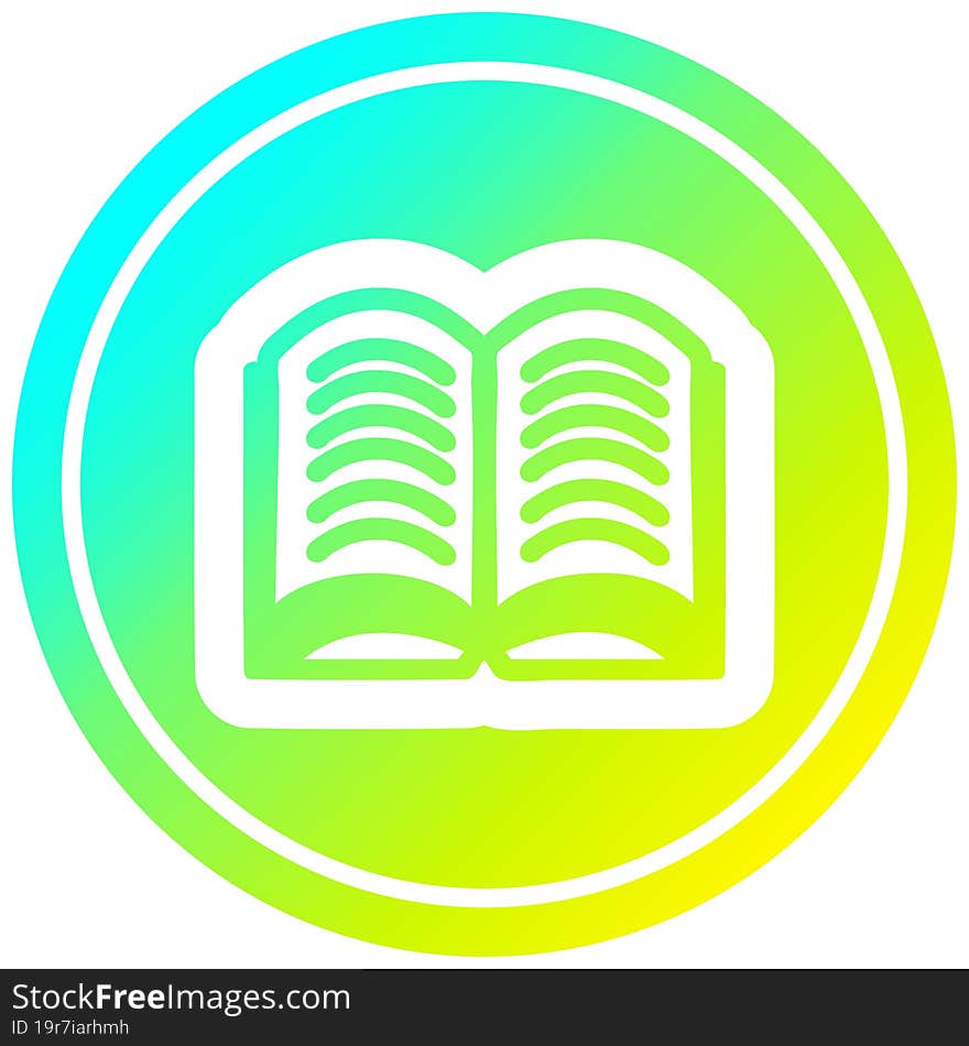 Open Book Circular In Cold Gradient Spectrum