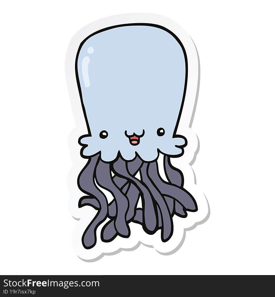 sticker of a cartoon octopus