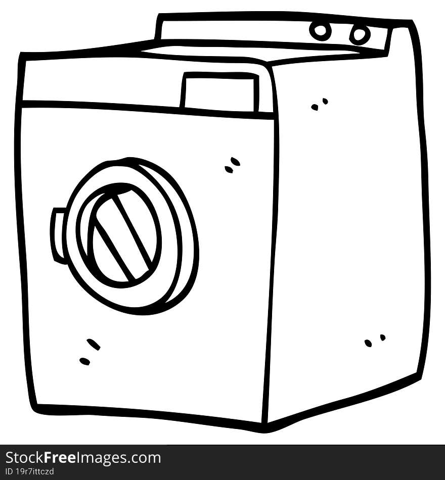 line drawing cartoon tumble dryer